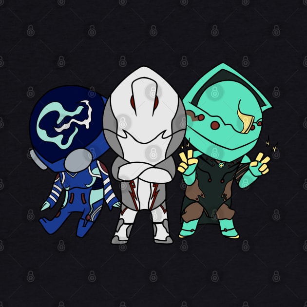 Chibi Warframe Trio by ShabtiFoxx